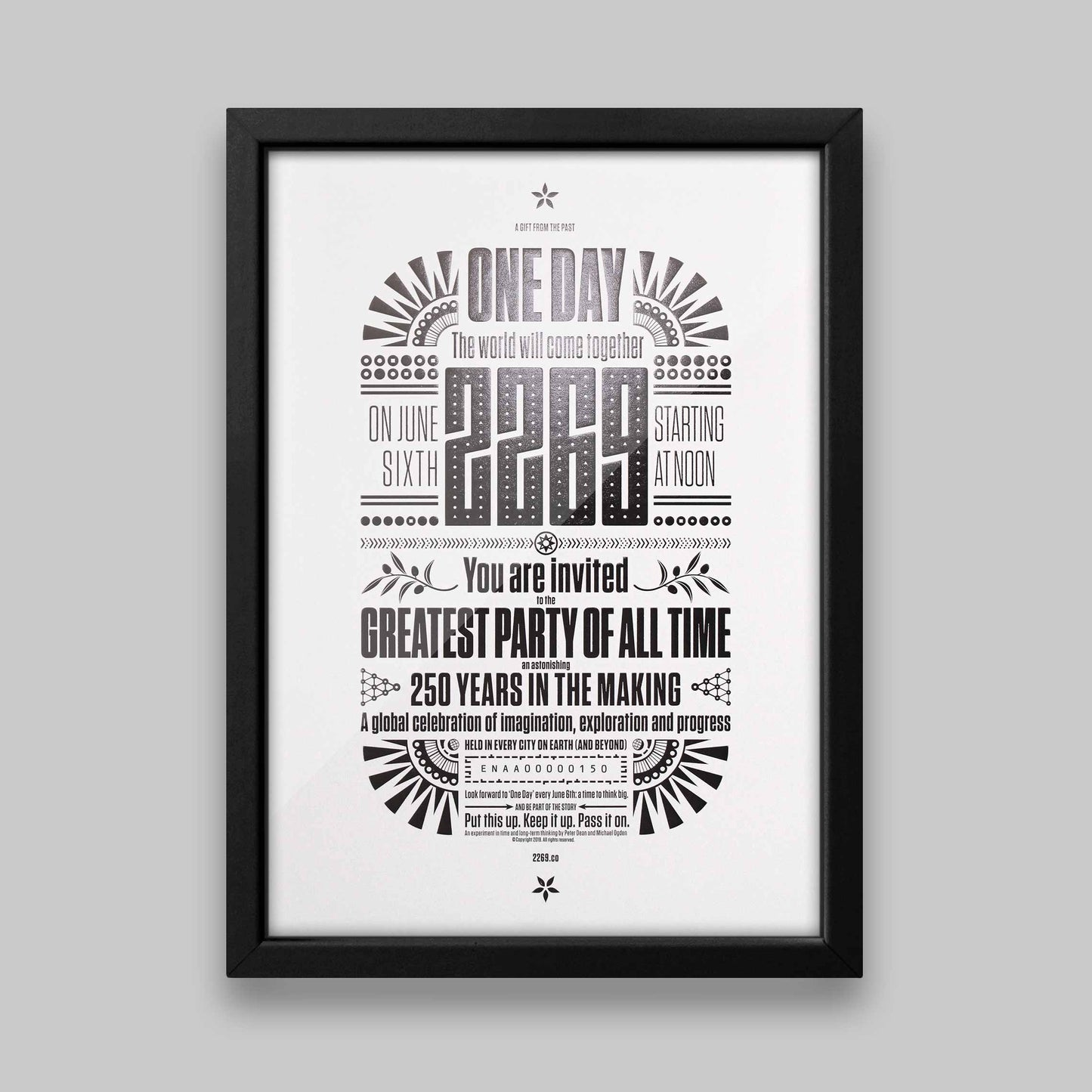 2269: A Global Celebration of Imagination, Exploration & Progress – Modern framed print