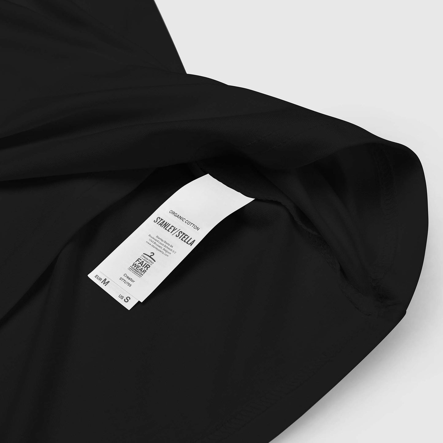 Unisex black organic cotton t-shirt with French 2269 party circle