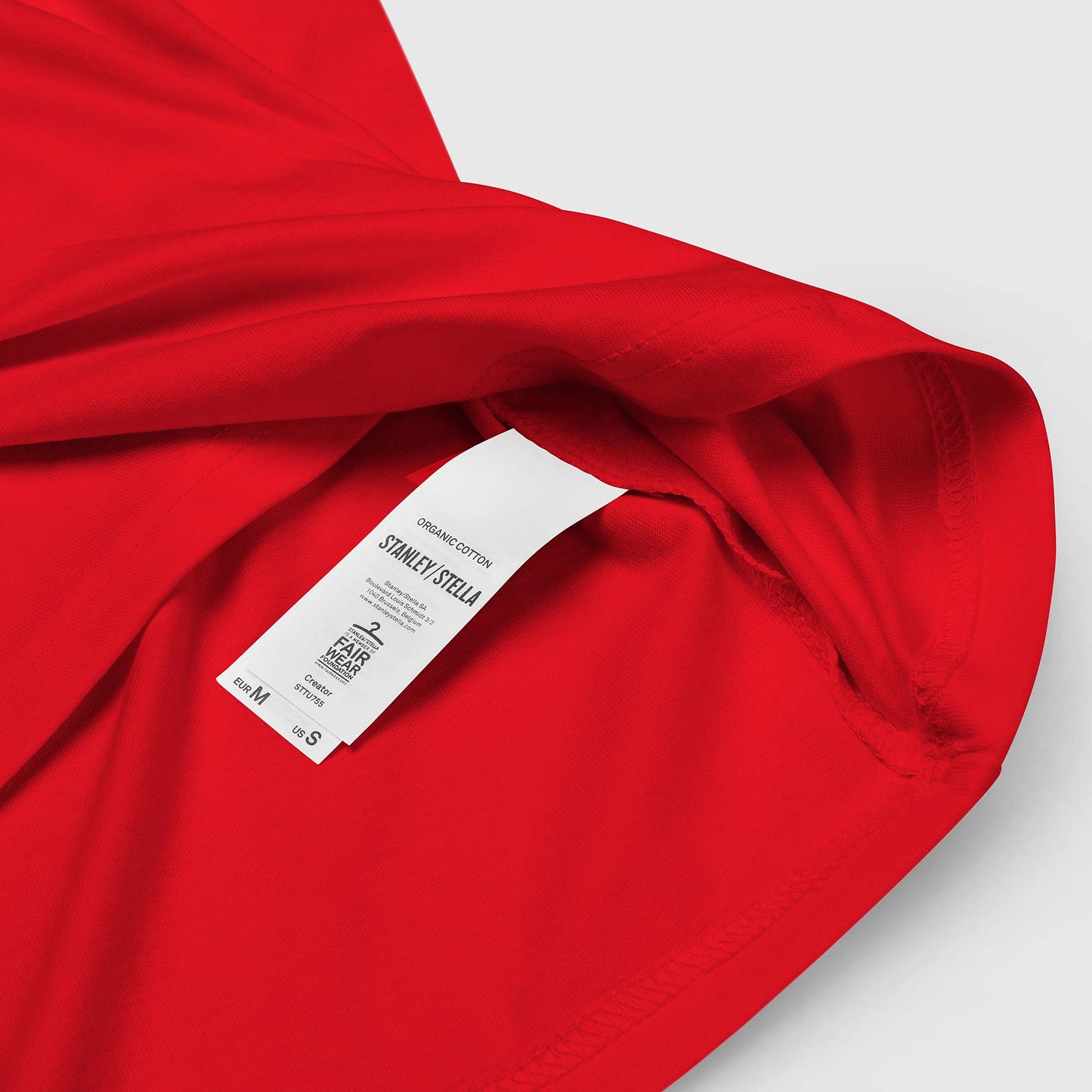 Unisex red organic cotton t-shirt with French 2269 party circle