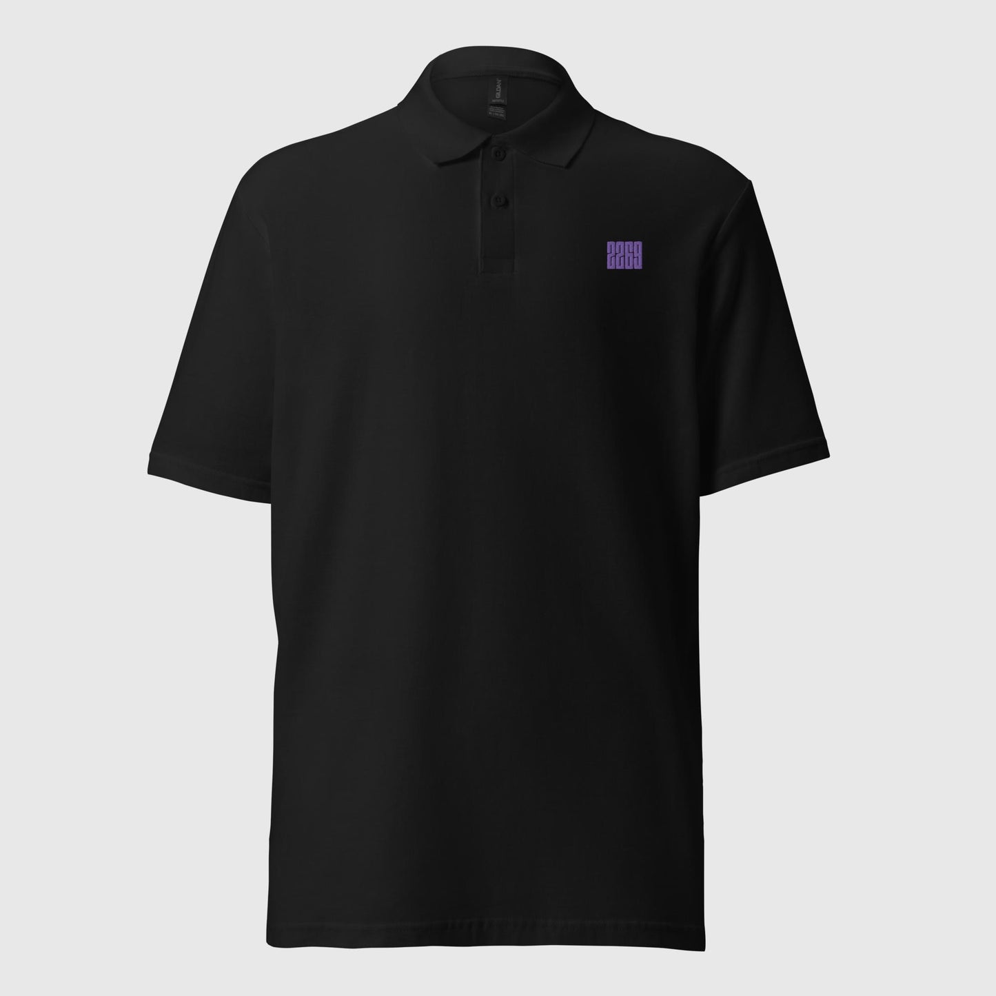 Men's black pique polo shirt with embroidered 2269 logo