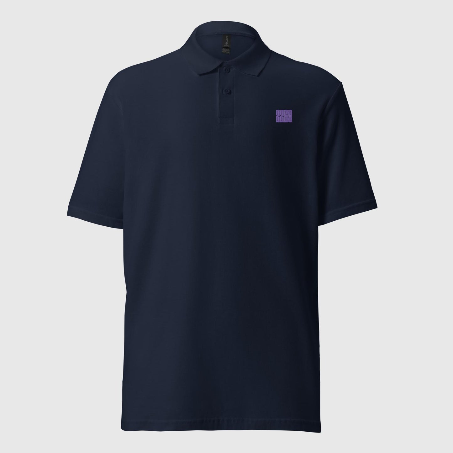 Men's navy pique polo shirt with embroidered 2269 logo