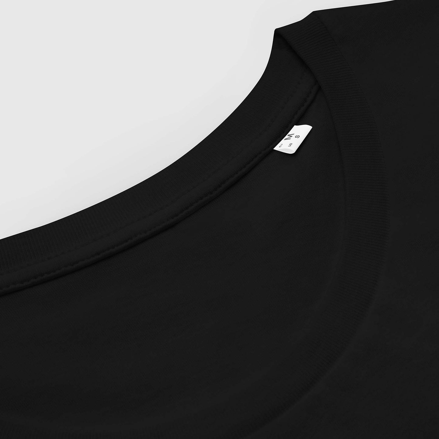 Women's black fitted organic cotton t-shirt with Japanese 2269 party circle