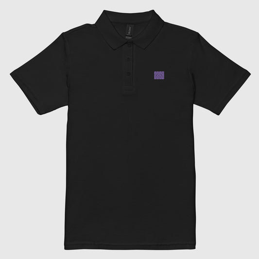 Women’s black pique polo shirt with embroidered 2269 logo