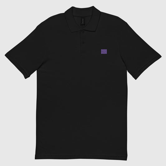 Unisex black pique polo shirt with embroidered 2269 logo