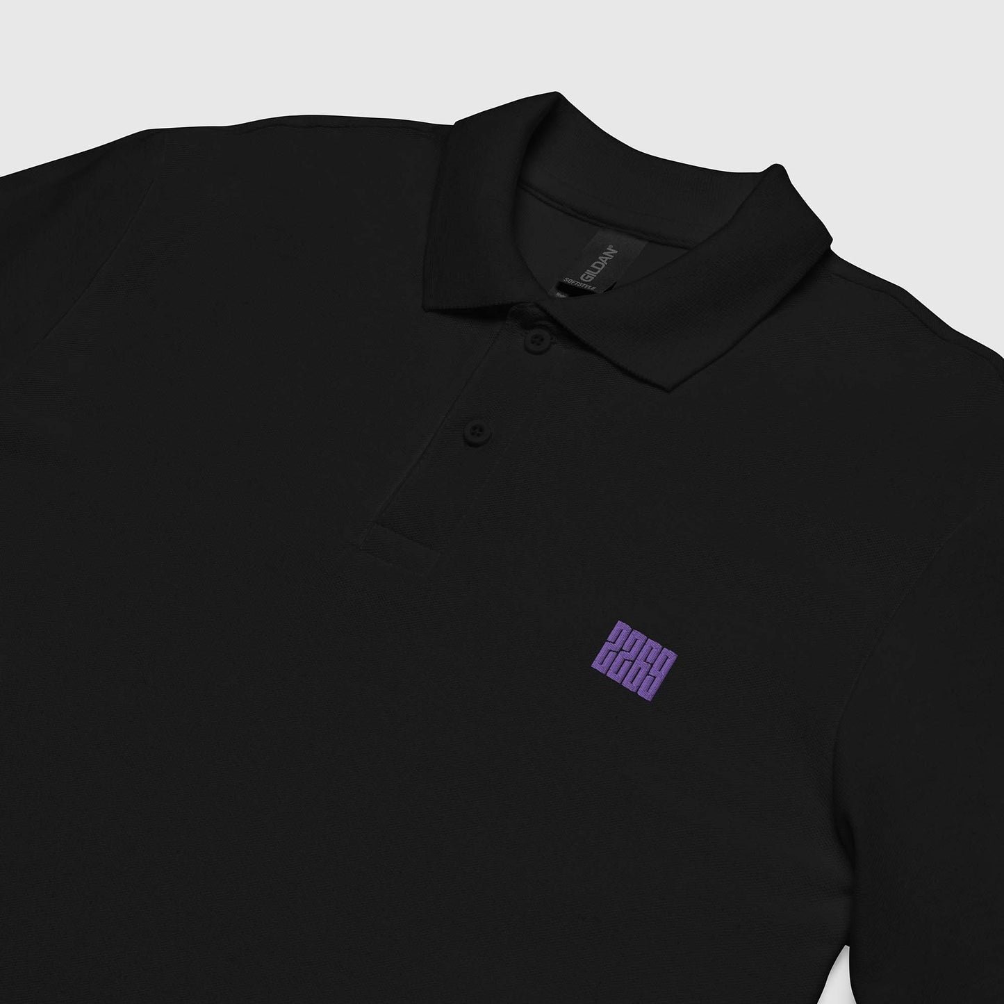 Men's black pique polo shirt with embroidered 2269 logo