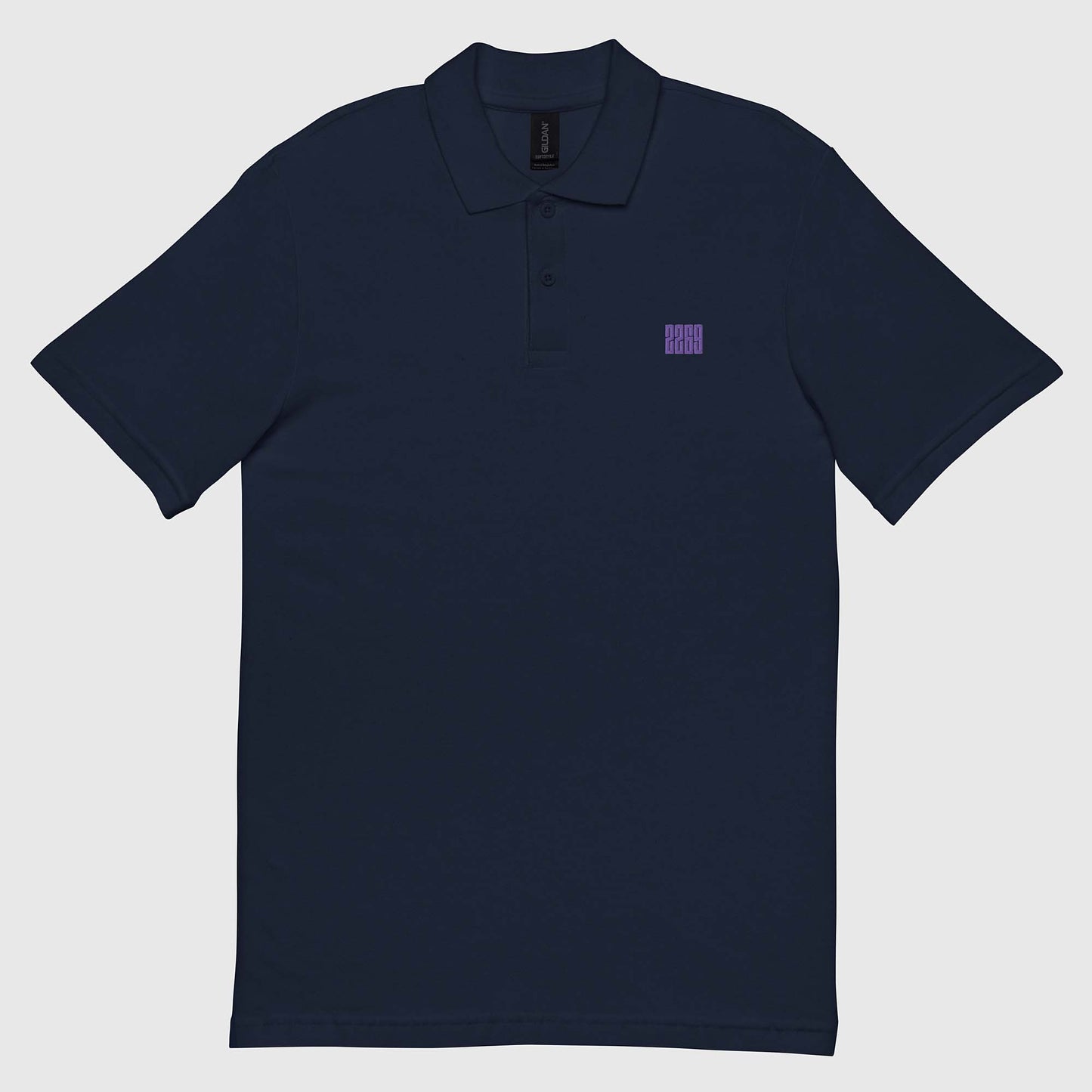 Men's navy pique polo shirt with embroidered 2269 logo