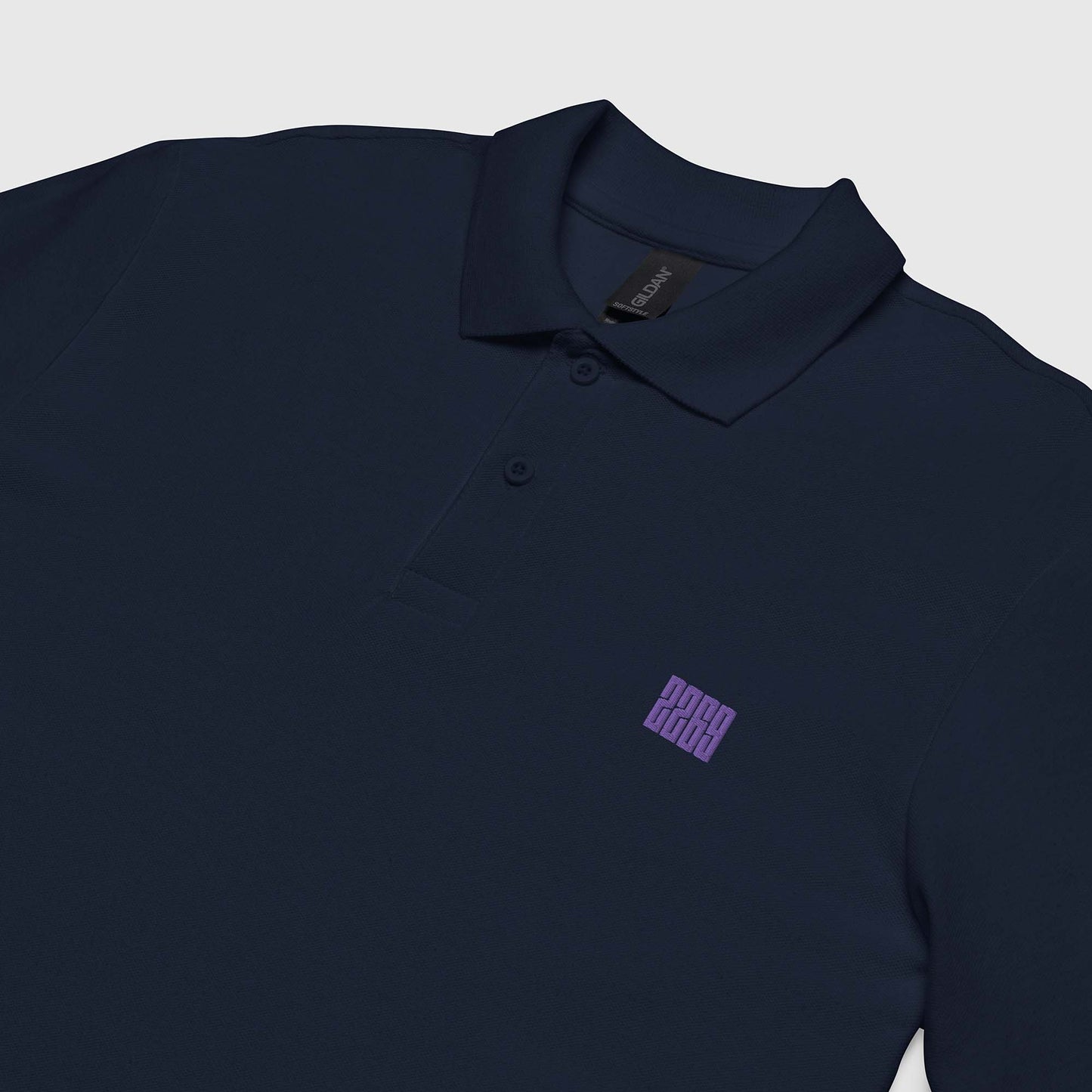 Unisex navy pique polo shirt with embroidered 2269 logo